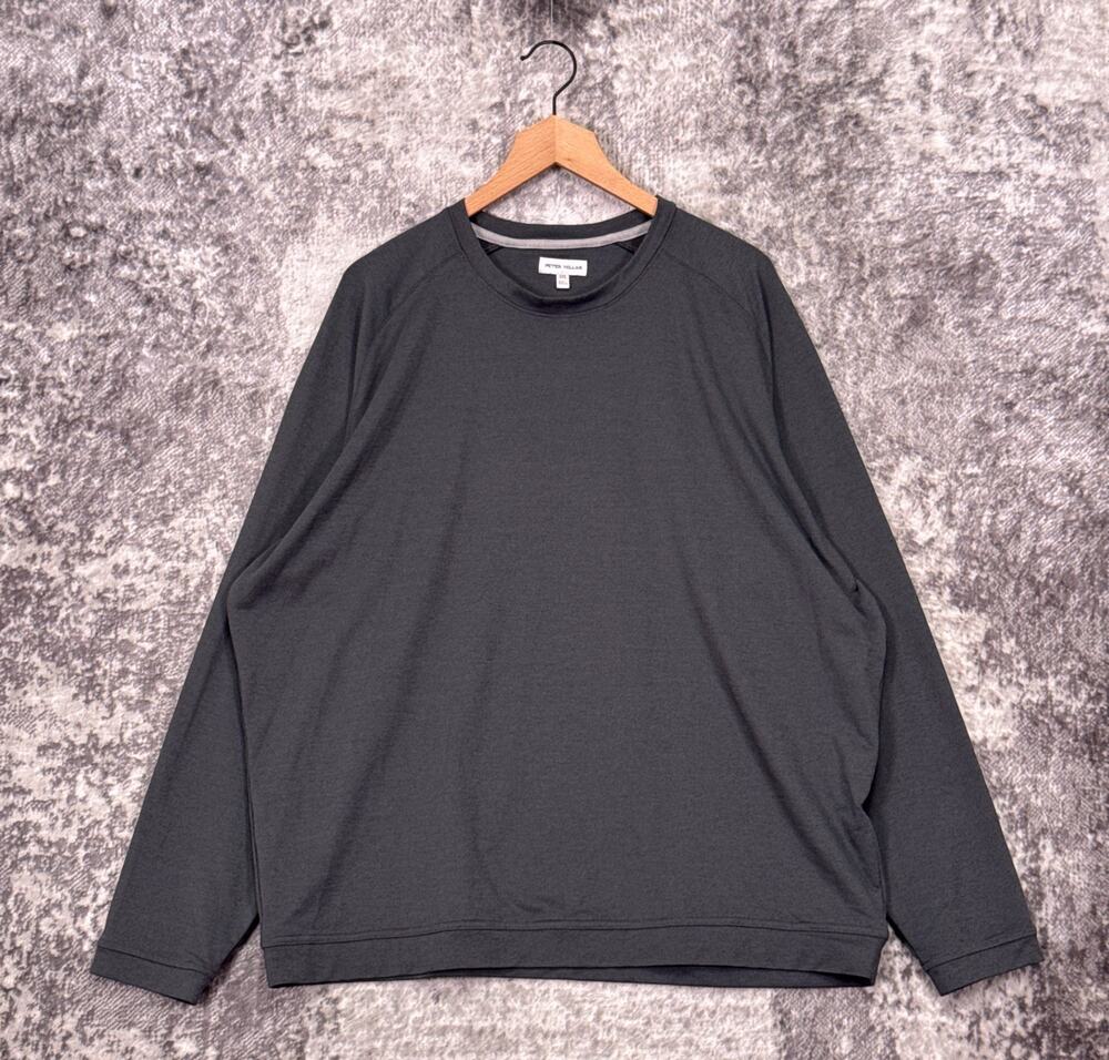 Peter Millar Cradle Performance Crewneck Sweatshirt XXL Mens Gray Golf
